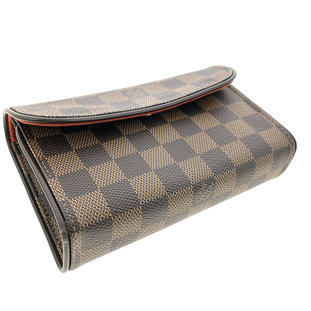 Louis Vuitton Pochette Florentine Damier Canvas Leather Pouch Bag Ebene Brown - Picture 4 of 13